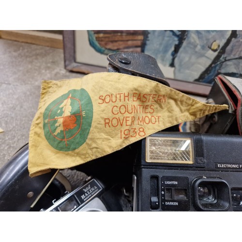 698 - Vintage Boy Scouts ephemera from the 1930s and 1940s and 1960s, and assorted vintage cameras includi... 