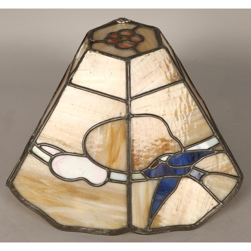 637 - Stained glass ceiling light shade with swallow design