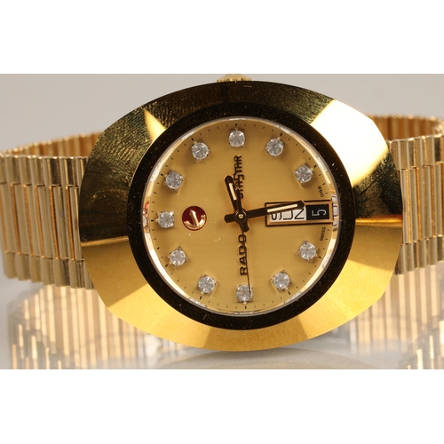 74 - Rado Diastar gold toned gem set gents wristwatch