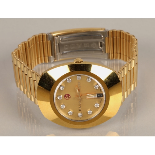 74 - Rado Diastar gold toned gem set gents wristwatch