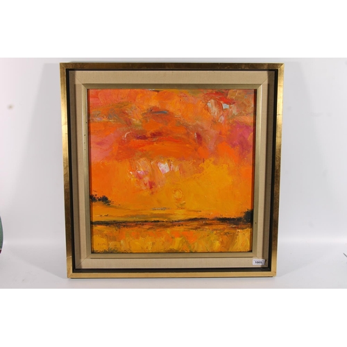 208 - JOHN HOUSTON OBE RSA RSW RGI SSA (Scottish 1930-2008) *ARR* Sunset Kilconquhar Oil painting on canva... 