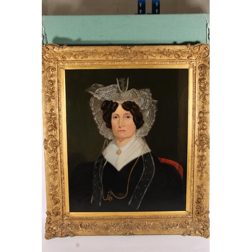 246 - 19TH CENTURY SCHOOL Half-length portrait of Anne Bell (Daughter of John Bell of Genoch, Ayrshire) Oi... 