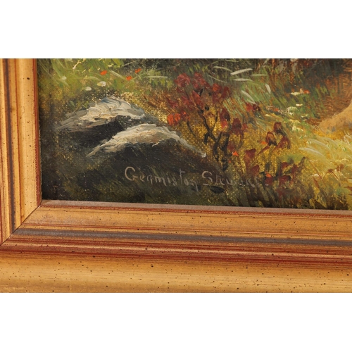 251 - GERMISTON STEWART Highland cattle, Loch Voil, Balquidder Oil painting on canvas, signed lower right,... 