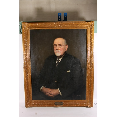 264 - ANDREW LAW (20TH CENTURY) Half length portrait of James Morrison Esq JP of Stevenston Oil painting o... 