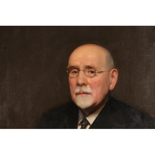 264 - ANDREW LAW (20TH CENTURY) Half length portrait of James Morrison Esq JP of Stevenston Oil painting o... 