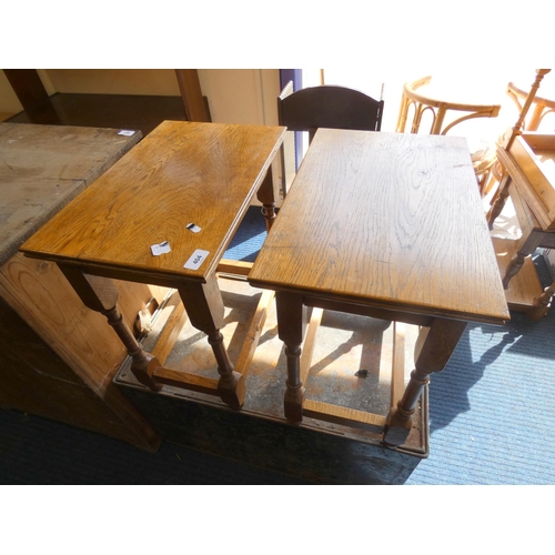 404 - Two small modern oak side tables.