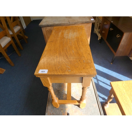 405 - Two small modern oak side tables.