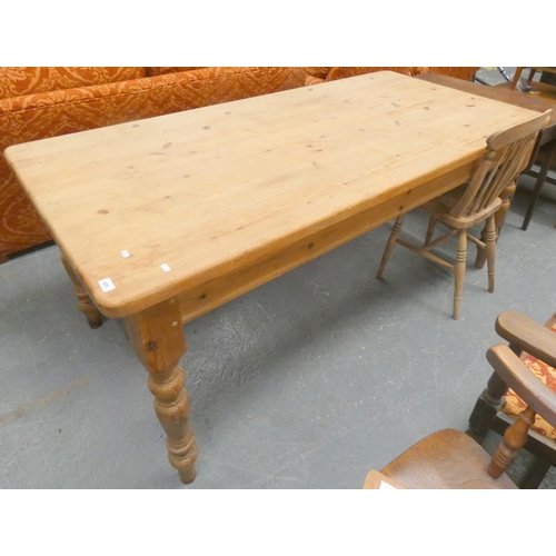 435 - Large antique pine dining table. L.182cm x W.89cm x H.78cm