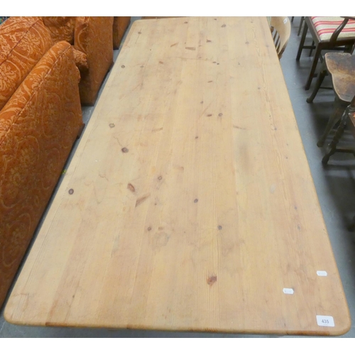 435 - Large antique pine dining table. L.182cm x W.89cm x H.78cm