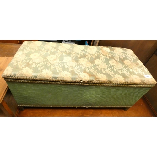 466 - Painted Lloyd Loom style bedding box.