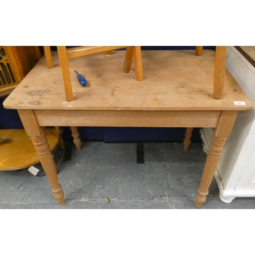 477 - Small pine two seater kitchen table.