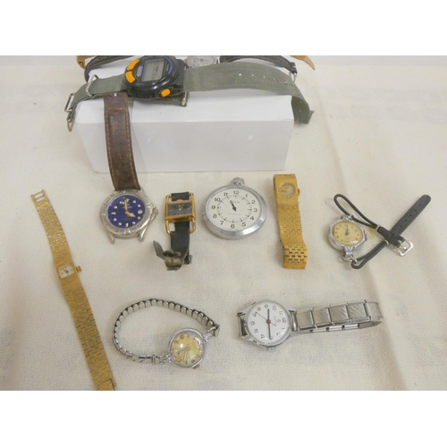 483 - Bag of vintage ladies and gents watches including Sekonda, Casio, Services and Rotary