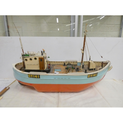 521 - Large scratch built model of a trawler GY141, named Our Lorraine with Futaba 12 volt running gear ma... 