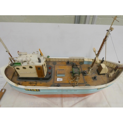 521 - Large scratch built model of a trawler GY141, named Our Lorraine with Futaba 12 volt running gear ma... 