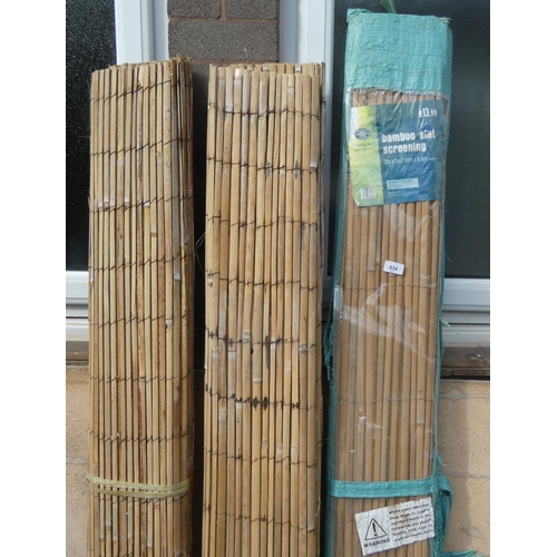 534 - Three bamboo garden screens 10ft x 6ft 