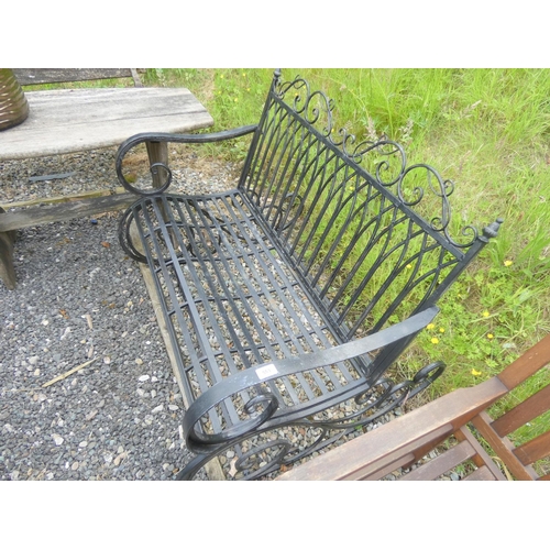 553 - Metal rocking garden bench.