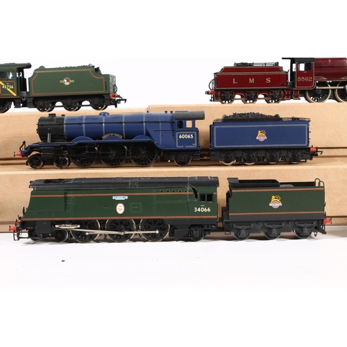 1034 - Kit built and rebuilt model railway locomotives to include 4-6-2 Spitfire tender locomotive 34066 BR...