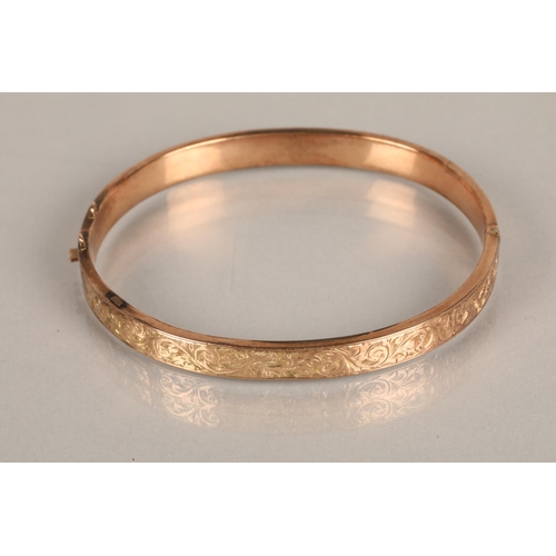 145 - 9ct gold bangle, 6g