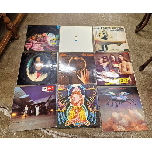 641 - Two boxes of mixed LPs, popular and alternative music including Led Zeppelin, Simple Minds, Police, ... 