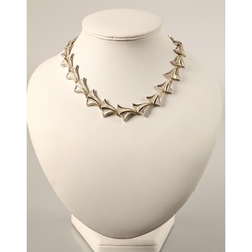 115 - Isle of Bute Collection white metal necklace and matching clip on earrings