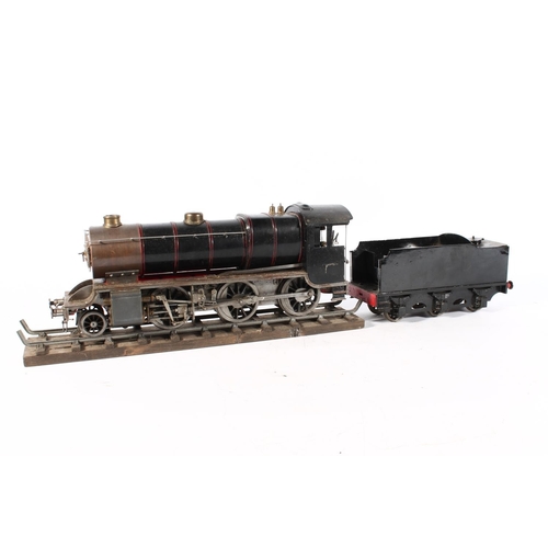 1090 - Scratch built 1.75-2 inch gauge live steam 2-6-0 tender locomotive, black livery, 59cm long overall.