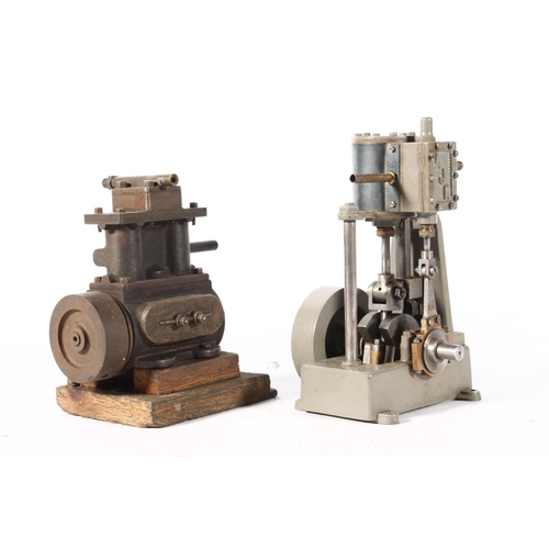 1094 - AJR tabletop model of a static upright vertical beam steam engine, 16cm tall and another. (2)