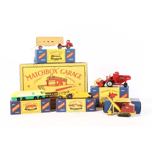 1096 - Matchbox models to include garage showroom and service station for Matchbox toys, Matchbox Major ser... 