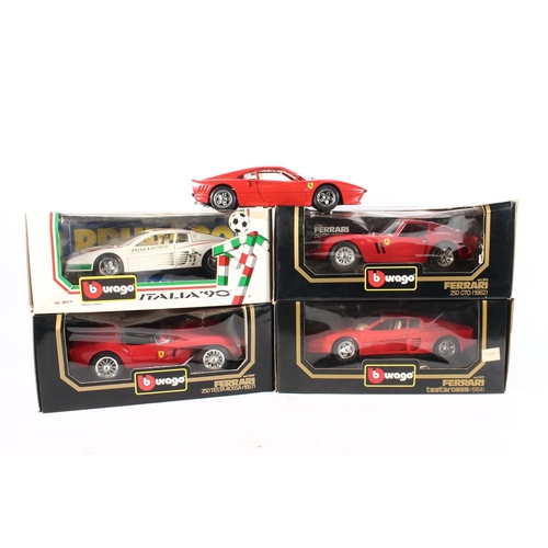 1108 - Four Burago 1:18 scale diecast model vehicles to include 3019 IT Ferrari Testarossa (1984) Italia '9... 