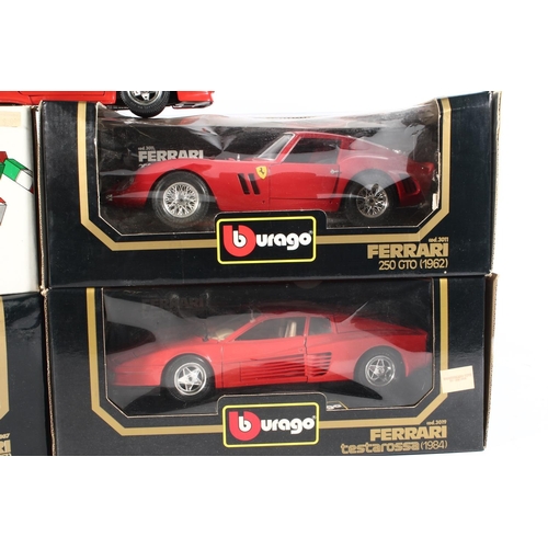 1108 - Four Burago 1:18 scale diecast model vehicles to include 3019 IT Ferrari Testarossa (1984) Italia '9... 
