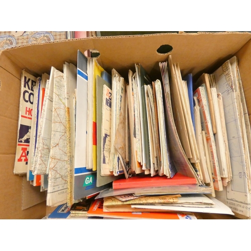 252 - Folding Maps.  A large carton of various fldg. maps, mainly G.B. but some foreign.... 