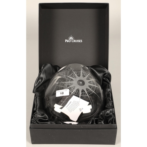 10 - Dartington Crystal Flora Vase, commissioned for P & O Cruises, with certification & boxed