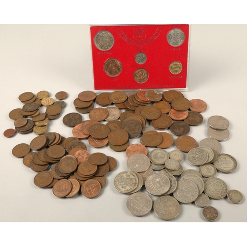 115 - Coinage of Great Britain 1967 presentation set, and assorted loose coins including old pennies, half... 