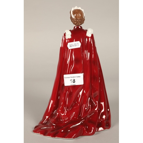 18 - Royal Worcester figure, 'In Celebration of the Queen's 80th Birthday 2006: Dressed in the Robes of T... 