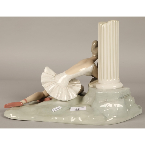 22 - Lladro figure, ballerina lying down