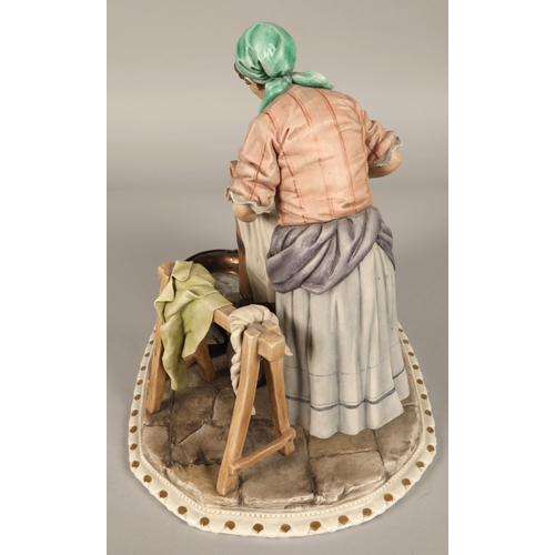 25 - Capodimonte centrepiece figure, household scene