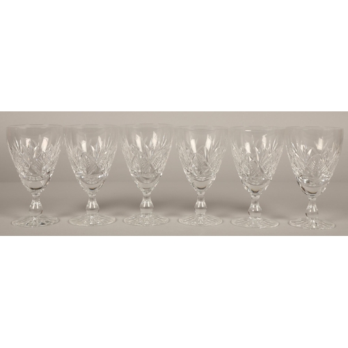 37 - Six boxed Edinburgh Crystal cut glass wine glasses 