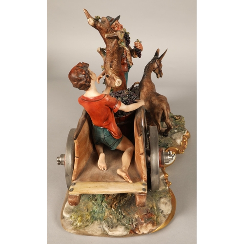 38 - Capodimonte fruit pickers figure, approx. 40cm x 30cm