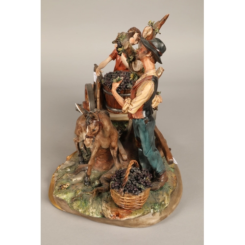 38 - Capodimonte fruit pickers figure, approx. 40cm x 30cm