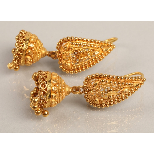 78 - 22K gold earrings, 12.1g