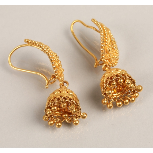 78 - 22K gold earrings, 12.1g