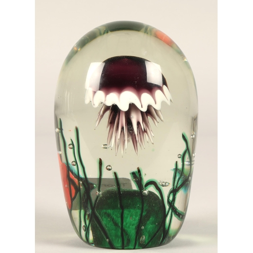 9 - Glass paperweight with jellyfish design, approx. 17cm high