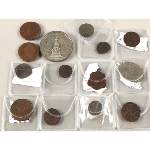 90 - Assorted historic coins and medallions some labelled