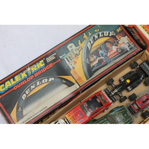 1110 - Scalextric to include many slot racing cars, C452 Think Tank boxed, C700 Dunlop Bridge boxed, C180 L... 