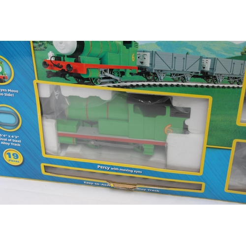 1122 - Bachmann G Scale garden model railway 90069 deluxe electric train set Percy and the Troublesome Truc... 