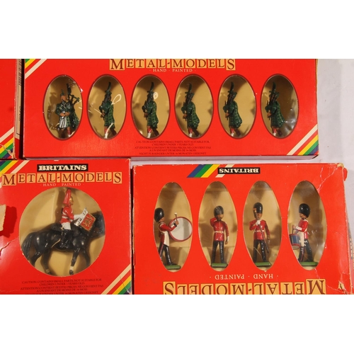 1138 - Britains Hand Painted Metal Models to include 7210 Scots Guards Drum and Bugle, 7242 Six Gordon High... 