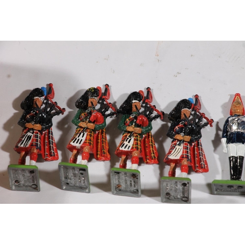 1138 - Britains Hand Painted Metal Models to include 7210 Scots Guards Drum and Bugle, 7242 Six Gordon High... 