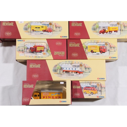 1151 - Corgi Heritage Collection limited edition diecast Pinder Circus models to include EX70903 Renault JL... 