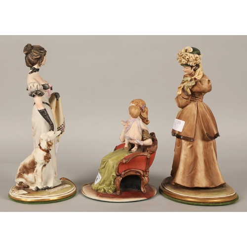 43 - Three Capodimonte lady figures