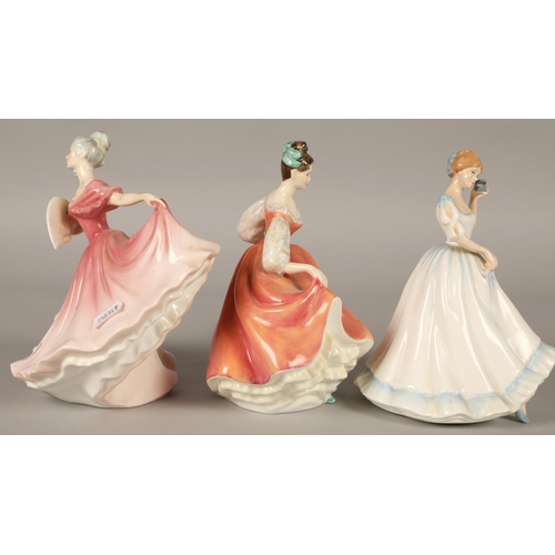 44 - Three Royal Doulton figures to include 'Fair Lady' HN2835, 'Elaine' HN3307 & 'Paula' HN3234