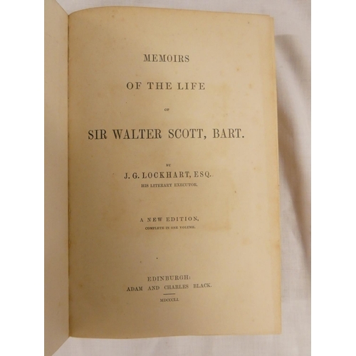 102 - LOCKHART J. G.  Memoirs of the Life of Sir Walter Scott Bart. Eng. port. frontis. Large 8vo. Half ca... 